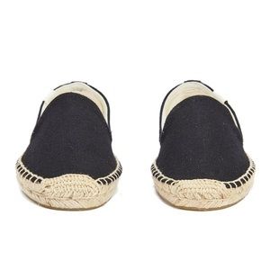 Soludos Smoking Slipper in Black Linen